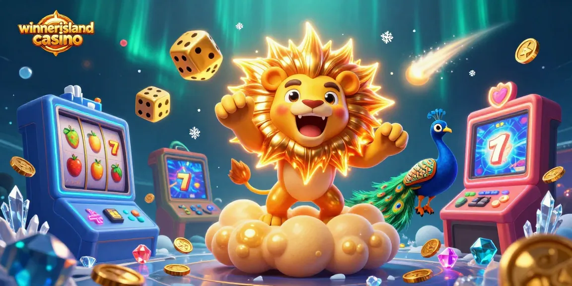 winnerislandcasino explores thrilling slot games with vibrant characters and gold coins in an exciting casino scene
