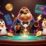 Engage with cổng game haywin in a thrilling underwater poker scene featuring animated characters.